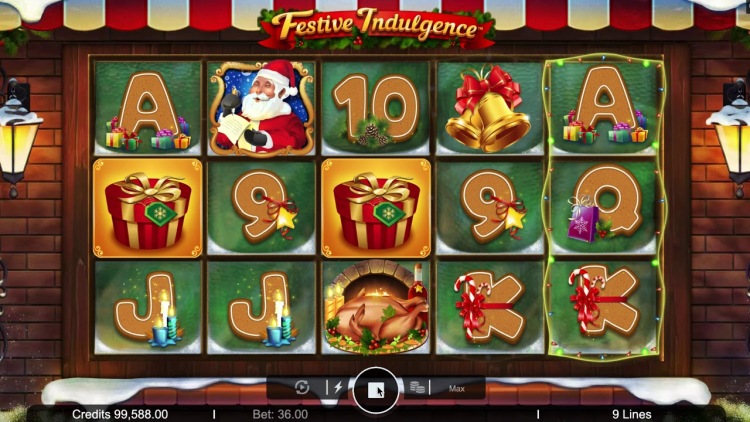 Игровой автомат «Festive Indulgence» на зеркале казино Вулкан