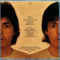 Альбом "McCartney II" - обратная сторона диска