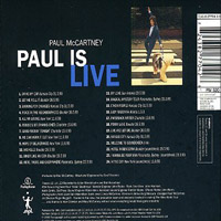 Альбом "Paul Is Live" - обратная сторона диска