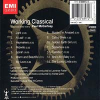 Альбом "Working Classical" - обратная сторона диска
